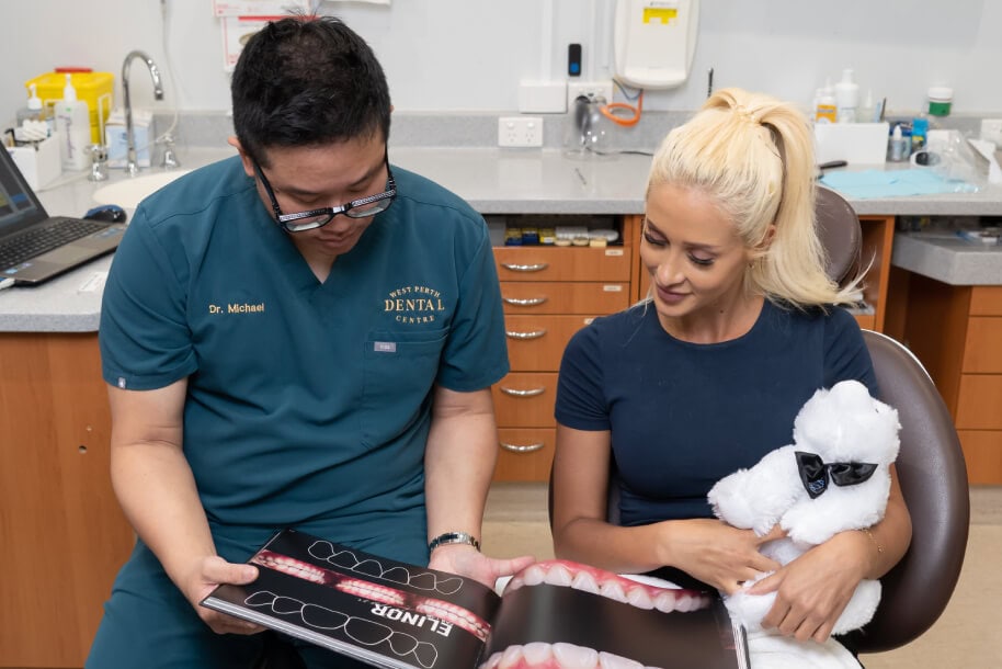 Dentist reviewing digital treatment planning